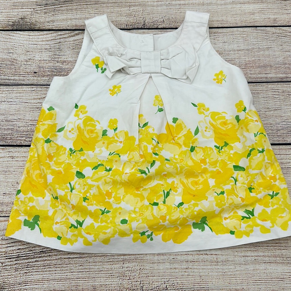 Janie and Jack Yellow and White Flowered Top Size 12-18 Months
